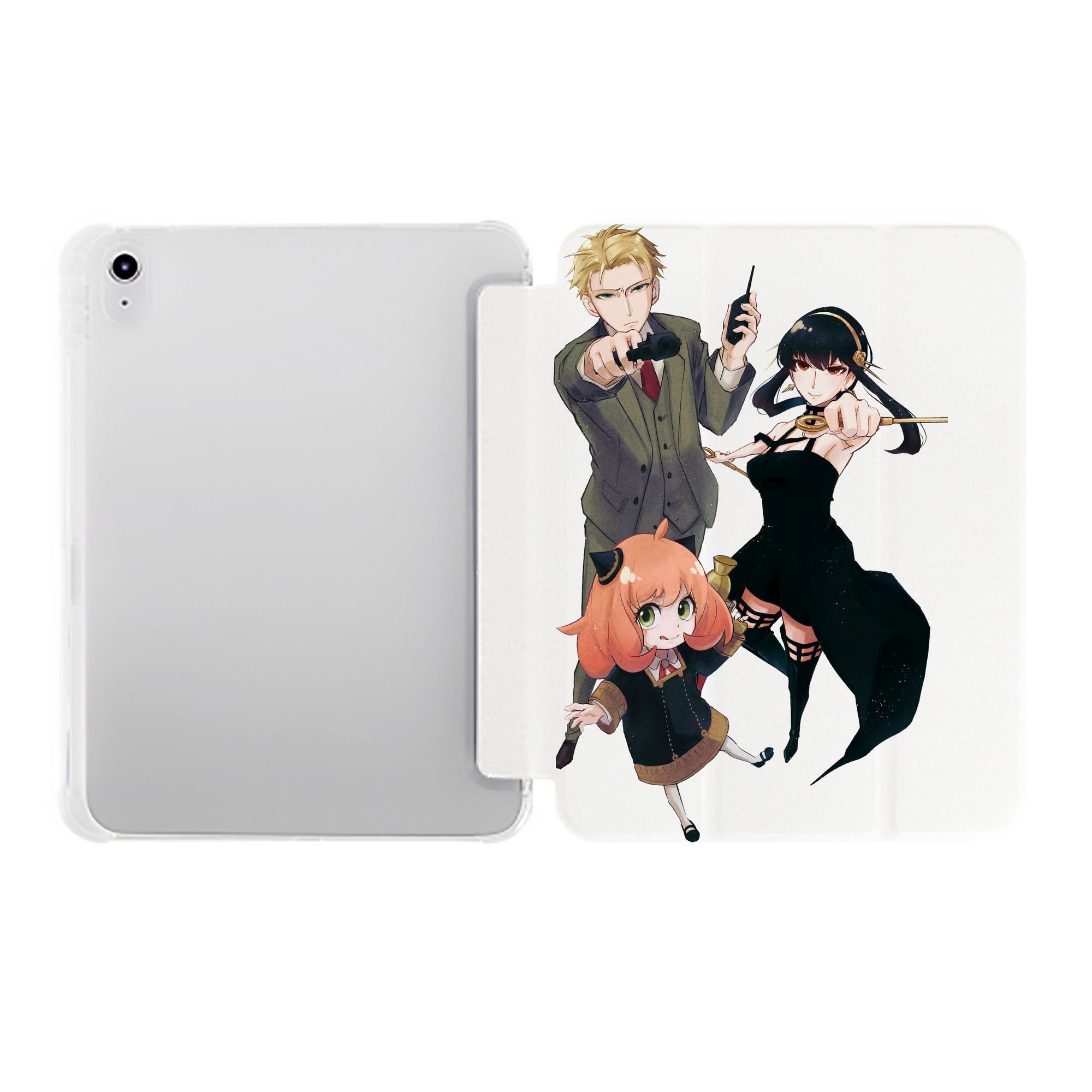 （画像用） SPY×FAMILY间谍家家酒 IPad ケース ペン収納付き 三つ折りスタンド PUレザー×シリコン 対応機種9.5/10.5/10.9インチ